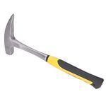 Geological Hammer, Pointed Head Wear Resistant Comfortable Grip Rubber Handle Brick Hammer for Scientific Research (L)