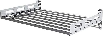 64 cm Stainless Steel Wall Shelf Metal Shelving Heavy Duty Commercial or Household Grade Wall Mount Microwave with Fixing Kit Microwave Support Load 120lb/55kg Microwave Oven Shelf (Width 64 cm)