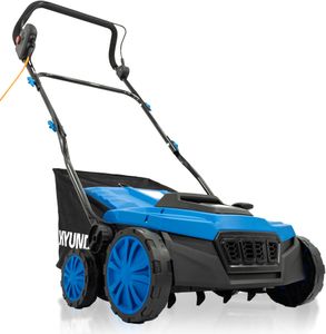 HYUNDAI 14” Electric Lawn Scarifier & Aerator – 1600W, 45L Bag, Adjustable Height