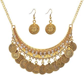 choice of all Gypsy Jewelry Set Gypsy Costume for Women Gold Coins Necklace Earrings Set Belly Dance Jewelry Accessories Egyptian Renaissance Costume