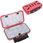 KEESHINE Mini Fishing Lure Box, Small Bait Storage Case Fishing Tackle Storage Trays Accessory Boxes Thicker Plastic Hooks Organizer for Vest Casting Fly Fishing Pocket Size