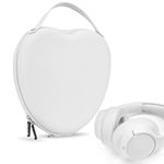 Geekria NOVA Headphones Case for Lay Flat On-Ear/Over-Ear Headphones, Replacement Hard Shell Travel Carrying Bag with Cable Storage, Compatible with Bose QCUltra, Sony, JBL, B&W Headsets (White)