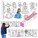 ZOCONE Drawing Paper Roll for Children 120''x11.8'' Children's Drawing Roll Coloring Paper Roll for Toddlers DIY Cut and Paste Color Filling Paper for Girls and Boys(Lovely Princess)