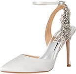 Badgley Mischka Women's Blanca Pump, White Satin, 8.5