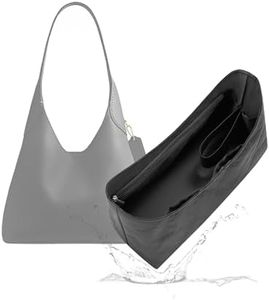 19 NeatThin Lightweight Purse Insert, Waterproof Surface and Silky Satin Lining, Fit for Brooklyn 39 (With Zipper and Bottle Holder, Black)