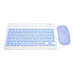 ciciglow Wireless Keyboard Mouse Set 10in Computer Keyboards Mouse Combo for Tablet Mobile Phone (Blue)