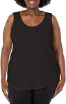 Just My Size Women's Plus-SizeJersey Shirttail Hem Tank Top,BLACK,3X