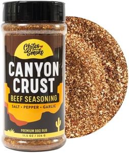 Chiles and Smoke - Canyon Crust Beef Seasoning, Great on Beef Brisket, Ribeye Steaks, Hamburger Meat and More, BBQ Rub and Spices for Grilling and Smoking, No Sugar, Gluten & MSG, USA-Made, 255 g