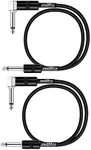 Augioth 18 Inch Guitar Patch Cable 45 CM Performance Guitar Effect Pedal Cables Straight to Angled 2Pack
