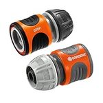 Gardena Hose Connector Set 13 mm (1/2 inch) and 15 mm (5/8 inch): For the beginning and end of the hose, connector to fit all Original system parts, UV and frostproof (18279-20)