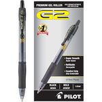 Pilot G2 Retractable Premium Gel Ink Roller Ball Pens, Bold Point, Black Ink, Dozen Box -31256