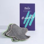 Rebelle Reusable Cloth Pantyliners Pack of 4 - Bamboo Charcoal | Safest Liners| Easy to Wash | For Spotting & Leaks | Everyday Wear | Super Absorbent | Anti Bacterial | Lasts Up To 12 months