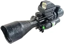 Rifle Scopes Combo 4-12X50eg Riflescopes Tactical Dual Illuminated Optical Holographic Red/Green Reflex Dot Sight Bullet-Shape Laser for Hunting Practitioner