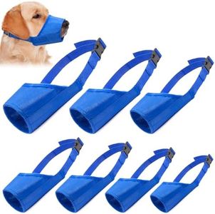 Coppthinktu Dog Muzzle Suit, 7PC for Biting Barking Chewing, Adjustable Mouth Cover for Small Medium Large Dogs, Soft Comfortable for Long Snout