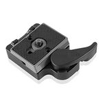 FAEFTY Quick Release Plate Clamp Compatible with Manfrotto 200PL-14, Quick Plate Clamp with 1/4"-3/8" Screw for Camera