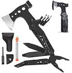 Gifts for Men, Multitool, All in One Camping Axe w/ Pocket Bellow, Hatchet Hammer Plier Bottle Opener Emergency Whistle Hunting Hiking Survival Gear Equipment for Fathers Day Birthday Xmas Valentines