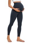 CRZ YOGA Womens Butterluxe Maternity Leggings Over The Belly 25" - Buttery Soft Workout Activewear Yoga Pregnancy Pants True Navy Small