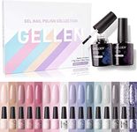 Gellen Gel Nail Polish Kit - With Top&Base Coats 18 Pack, Soft Pastels Gray Neutrals Gel Polish Nail Kit