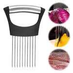 Upgraded Onion Holder for Slicing, Stainless Steel Onion Slice Holder 2024 New Lemon Slicer Vegetable Cutter, Loose Meat Pin Kitchen Chopper Slicing Assistant Tool for Meat, Onion, Potato, Tomato