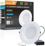 4 Inch Recessed LED Commercial Downlight with J-Box, Wattage Adjustable 9/12/15W,3 Color Selectable 3000K-5000K, 120-277V,0-10V Dimmable, IC Rated,Canless LED Downlight,UL Listed