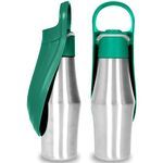 Dog Water Bottle, Portable Dog Water Bottle Dispenser - 27 OZ Stainless Steel Leak-Proof Water Bottle for Dogs On The Go, Perfect for Travel, Walking, Hiking and Outdoor Activities, Green