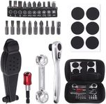 Swpeet 21Pcs Bike Repair Tool Kit Set, Bicycle Multi-Tool Kit, Portable Patch Repair Kit, Includes Tire Lever, Ratchet Wrench, Bone Wrench, Magnetic Bit Extender, Sticky Patches, Screw Head Bits