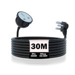 MX 3 Pin Plug Extension Cord with Heavy Duty Long Wire Cord, Single Socket Extension Board 2500W 10A Expandable Electric Extension, Surge Protection & Child Safety Shutter, Black (MX-4218E) 30 MTR