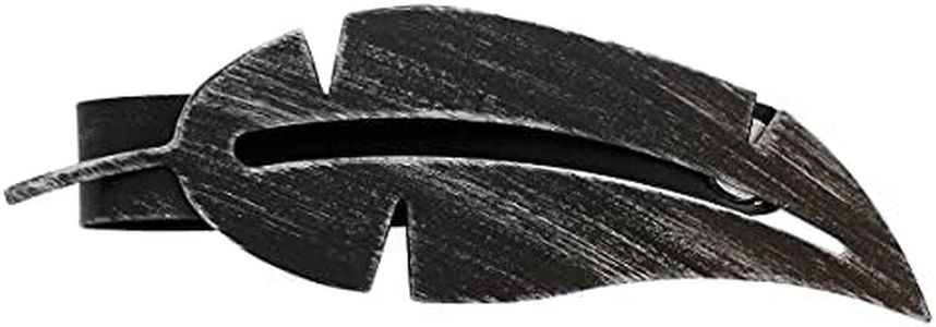 EVIDECO French Home Goods Metal Feather Curtain Tieback with Magnetic Closure – No Installation Needed – Black/Silver