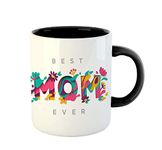 Aastha Imagine Media Best Mom Ever Printed Ceramic Coffee Mug, Mother's Birthday Gift, Anniversary Gift. (Black)