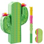 Cinco De Mayo Cactus Pinata for Kids Birthday Party, (16.75x11.25x3 in.) for Fun Fiesta Taco Party Supplies, Luau Event Photo Props, Mexican Theme Decoration, Carnivals Festivals, Taco Tuesday Event