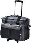 foolsGold Pro Thick Padded Sewing Machine Trolley Bag Carry Case on Wheels - Charcoal/Blue