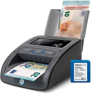 Safescan 155-S Verifica banconote portatile completo che verifica le banconote - Verificatore del falso a 7 punti - Accurato Verifica banconote al 100% con batteria e impilatore banconote inclusi