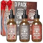 Viking Revolution - Beard Oil - All Natural Variety Beard Oil For Men With Argan & Jojoba Oils - Bay Rum, Unscented, Sandalwood - Softens, Smooths & Strengthens - Gifts For Men - 3 Pack, 3 x 30 ml