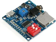 JESSINIE DY-SV5W Voice Playback Module MP3 Player Music Voice Board IO Trigger UART Serial Adapter Control Playback Module Sound Board Micro USB I/O Broadcast Function Amplifier Board Support 32G Card