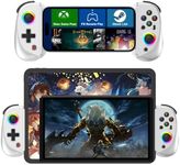 Game Controller for iPad/Tablet, Mobile Wireless Gamepad for iPhone Bluetooth RGB Telescopic Joystick for Android/iOS/PC/Smart Phones for 13-25cm Perfect works for COD/Genshin, Direct Play (White)