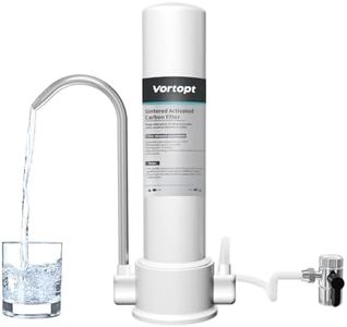 Vortopt Countertop Water Filtration System - Faucet Water Filter for Sink - Water Purifier for Kitchen - Reduces Chlorine, Heavy Metals, Bad Odors - F8 - Includes 1 Filter
