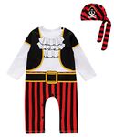 Baby Boys' Pirate Costume Bodysuit(Pirate, 12-18 Months)