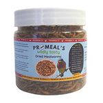 Pro-Meal Dried Mealworms - for Aquarium Fishes Like Arowana, Flowerhorn and Birds, Reptiles, Monkeys and Other Pets | High Protien Treat Food (60 gm (1400+ Worms))