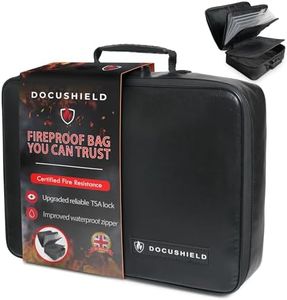 DocuShield Fireproof & Water Resistant Document Bag | Lightweight and Portable Box with Dividers and Pockets for Important File Storage | UK Brand | Fibreglass | TSA Lock (Original Plus+)