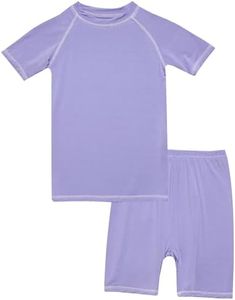 VAENAIT BABY Infant Toddler Junior Summer Rayon from Bamboo Pajamas Short Pjs 2pcs Set Stitch Purple 2XL