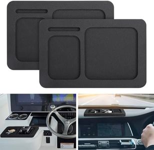 2 PCS Boat Dash Pad, EVA Foam Boat Dash Holder, Center Console Boat Accessory, 2 Compartment Cell Phone Boat Dashboard Organizer Adhesive Back for Sea Marine Fishing Boating Deck Tool, 15×10In (Black)