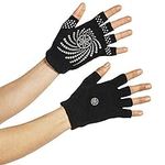 Gaiam Grippy Yoga Gloves, Black/Gre