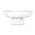 Navaris Glass Fruit Bowl - Decorative Fluted Transparent Glass Bowl for Fruit Snacks Sweets - 26cm Diameter Table Centerpiece Dish - Clear Glass