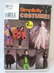 Simplicity Pattern 0612 - Child's (Halloween) Costumes (Size A S,M,L)