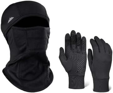 Balaclava Ski Mask - Winter Face Mask for Men & Women & OutdoorEssentials Touchscreen Winter Liners – Thin, Quick-Drying, (M-L)