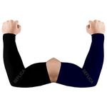 SEFLICA UV Sun Protection Cooling UPF 50 Compression Arm Sleeve for Men and Women No Thumb Arm Sleeves, Arm Sleeves for Boys and Girls, For Tattoo Cover Up and Sports, 2 Pair - Black And Blue