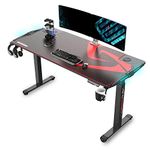 EUREKA ERGONOMIC Electric Height Adjustable Standing Desk,166×70cm Dual Motor Sit Stand Gaming Computer Desk with RGB LED Lights,Computer Tables With Large Gaming Mat Ideal for Gaming and Home Office