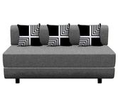 Dr Smith Folding Sofa Cum Bed Leg Sofa Bed (Three Seater - 6' X 6' Feet) Jute Fabric Washable Cover with Cushion - Grey Color