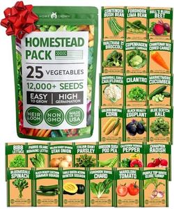 HOME GROWN Heirloom Vegetable Seeds | 25 Non-GMO Varieties | 12k+ Gardening Seed for Planting Vegetables | Prepper Supplies - Homesteading & Survival Gear | Garden Seed for Spring, Summer, Fall