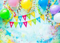 LYWYGG 7x5ft Happy Birthday Backdrop Colorful Glitter Dots Balloon Background for Photography Girl Boy Newborn Decorations Supplies Confetti Shiny Decor Banner Photo Props CP-435